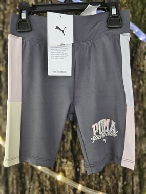 Puma Gray Shorts with Pink, Cream & Light Blue Panels